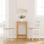 Taburetes de bar 2 uds madera maciza blanca caucho de , Taburetes de cocina - Ref: Foro24-4102560, Precio: 134,76 €, Descuent...