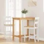 Taburetes de bar 2 uds madera maciza blanca caucho de , Taburetes de cocina - Ref: Foro24-4102560, Precio: 134,76 €, Descuent...