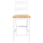 Barhocker 2 Stück Massivholz Weiß Gummi von , Küchenhocker - Ref: Foro24-4102560, Preis: 134,76 €, Rabatt: %