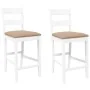 Bar stools with 2 white solid wood rubber cushions by , Kitchen stools - Ref: Foro24-4102562, Price: 135,16 €, Discount: %