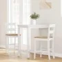 Bar stools with 2 white solid wood rubber cushions by , Kitchen stools - Ref: Foro24-4102562, Price: 135,16 €, Discount: %