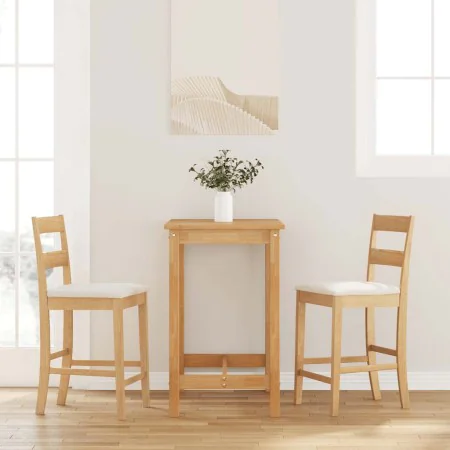 Barhocker mit 2 Sitzkissen aus massivem Naturkautschukholz von , Küchenhocker - Ref: Foro24-4102557, Preis: 135,16 €, Rabatt: %