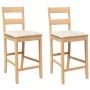 Taburetes de bar con cojines 2 uds madera maciza natural caucho de , Taburetes de cocina - Ref: Foro24-4102557, Precio: 135,1...