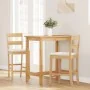 Taburetes de bar con cojines 2 uds madera maciza natural caucho de , Taburetes de cocina - Ref: Foro24-4102557, Precio: 135,1...