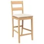 Taburetes de bar con cojines 2 uds madera maciza natural caucho de , Taburetes de cocina - Ref: Foro24-4102557, Precio: 135,1...