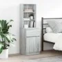 Mesilla de noche gris Sonoma 39x35x125 cm madera de ingeniería de , Mesitas de noche - Ref: Foro24-861315, Precio: 77,65 €, D...