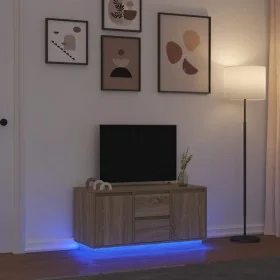 Mueble de TV con luces LED roble Sonoma 100x41x50 cm de , Muebles TV - Ref: Foro24-861411, Precio: 104,46 €, Descuento: %
