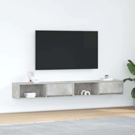 Muebles de TV 2 uds gris hormigón 100x31x25,5 cm de , Muebles TV - Ref: Foro24-861479, Precio: 89,71 €, Descuento: %