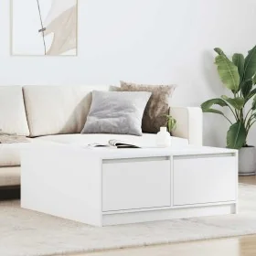 Mesa de centro con cajones blanca 100x100x40 cm de , Mesas de centro - Ref: Foro24-3328399, Precio: 170,31 €, Descuento: %