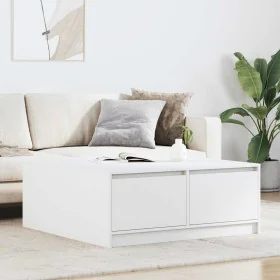 Weißer Couchtisch mit Schubladen 100x100x40 cm von , Couchtisch - Ref: Foro24-3328399, Preis: 170,31 €, Rabatt: %