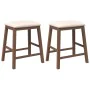 Bar chairs with cushions 2 units solid brown rubberwood by , Kitchen stools - Ref: Foro24-4102576, Price: 105,37 €, Discount: %