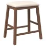 Bar chairs with cushions 2 units solid brown rubberwood by , Kitchen stools - Ref: Foro24-4102576, Price: 105,37 €, Discount: %