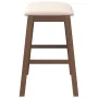 Bar chairs with cushions 2 units solid brown rubberwood by , Kitchen stools - Ref: Foro24-4102576, Price: 105,37 €, Discount: %