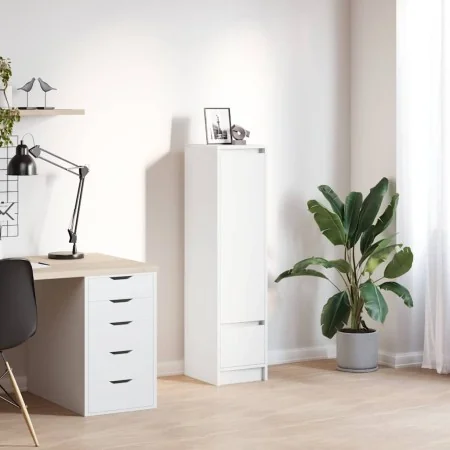 Aparador alto blanco 29,5x34x119,5 cm madera de ingeniería de , Aparadores - Ref: Foro24-861652, Precio: 71,63 €, Descuento: %