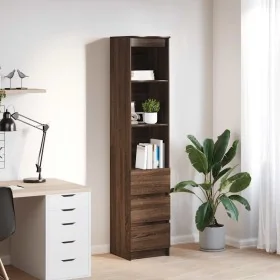 Aparador alto roble marrón 37,5x35x180 cm madera de ingeniería de , Aparadores - Ref: Foro24-861667, Precio: 98,01 €, Descuen...