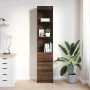 Aparador alto roble marrón 37,5x35x180 cm madera de ingeniería de , Aparadores - Ref: Foro24-861667, Precio: 98,01 €, Descuen...