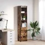 Aparador alto roble ahumado 37,5x35x180 cm madera de ingeniería de , Aparadores - Ref: Foro24-861665, Precio: 93,70 €, Descue...
