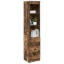 Aparador alto roble ahumado 37,5x35x180 cm madera de ingeniería de , Aparadores - Ref: Foro24-861665, Precio: 93,70 €, Descue...