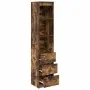 Aparador alto roble ahumado 37,5x35x180 cm madera de ingeniería de , Aparadores - Ref: Foro24-861665, Precio: 93,70 €, Descue...