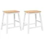 Barhocker 2 Stück Massivholz Weißgummi von , Küchenhocker - Ref: Foro24-4102581, Preis: 106,66 €, Rabatt: %