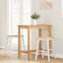 Barhocker 2 Stück Massivholz Weißgummi von , Küchenhocker - Ref: Foro24-4102581, Preis: 106,66 €, Rabatt: %