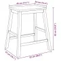 Barhocker 2 Stück Massivholz Weißgummi von , Küchenhocker - Ref: Foro24-4102581, Preis: 106,66 €, Rabatt: %