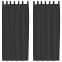 Cortinas de gasa con bolsillos para varillas 2 uds. negro by , Curtains and curtains - Ref: Foro24-4102169, Price: 14,65 €, D...