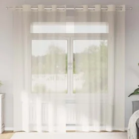 Cortinas de gasa con ojales 2 uds crema 140x225 cm de , Cortinas y visillos - Ref: Foro24-4102073, Precio: 14,79 €, Descuento: %