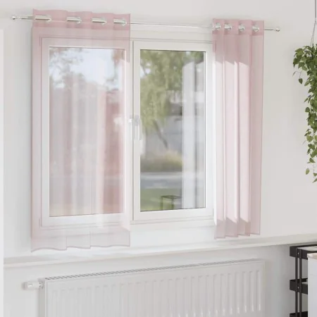 Cortinas de gasa con ojales 2 uds rosa claro 140x175 cm de , Cortinas y visillos - Ref: Foro24-4102084, Precio: 13,98 €, Desc...