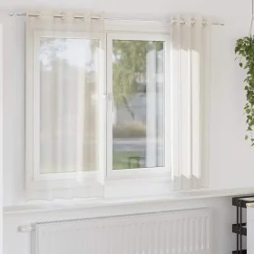Cortinas de gasa con ojales 2 uds crema 140x140 cm de , Cortinas y visillos - Ref: Foro24-4102071, Precio: 13,30 €, Descuento: %