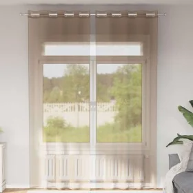 Light brown chiffon curtains with eyelets, 2 units by , Curtains and curtains - Ref: Foro24-4102129, Price: 15,29 €, Discount: %
