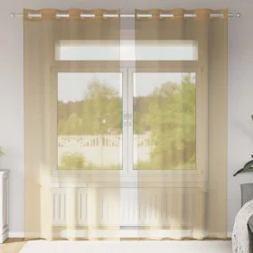 Cortinas de gasa con ojales 2 uds arena de , Cortinas y visillos - Ref: Foro24-4102122, Precio: 15,26 €, Descuento: %