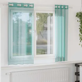 Gauze curtains with eyelets 2 units turquoise by , Curtains and curtains - Ref: Foro24-4102143, Price: 14,52 €, Discount: %