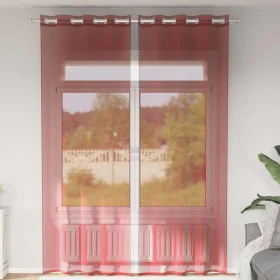 Cortinas de gasa con ojales 2 uds rojo vino de , Cortinas y visillos - Ref: Foro24-4102160, Precio: 15,92 €, Descuento: %