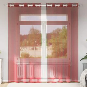 Cortinas de gasa con ojales 2 uds rojo vino de , Cortinas y visillos - Ref: Foro24-4102157, Precio: 14,79 €, Descuento: %