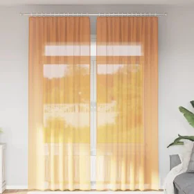 Gaze-Vorhänge mit Schlaufen, 2 Stück, orange, 140x260 cm. von , Vorhänge und Gardinen - Ref: Foro24-4102285, Preis: 15,26 €, ...