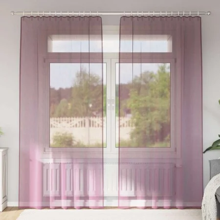 Cortinas de gasa con trabillas 2 uds morado 140x225 cm de , Cortinas y visillos - Ref: Foro24-4102293, Precio: 14,59 €, Descu...