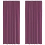 Cortinas de gasa con trabillas 2 uds morado 140x225 cm de , Cortinas y visillos - Ref: Foro24-4102293, Precio: 14,59 €, Descu...