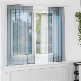 Cortinas de gasa con trabillas 2 uds azul real 140x175 cm de , Cortinas y visillos - Ref: Foro24-4102302, Precio: 13,65 €, De...
