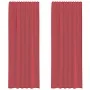 Cortinas de gasa con trabillas 2 uds rojo vino 140x260 cm de , Cortinas y visillos - Ref: Foro24-4102340, Precio: 15,26 €, De...