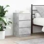Mesilla de noche con 3 cajones gris hormigón 39x35x65 cm de , Mesitas de noche - Ref: Foro24-861343, Precio: 60,57 €, Descuen...