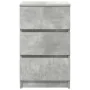 Mesilla de noche con 3 cajones gris hormigón 39x35x65 cm de , Mesitas de noche - Ref: Foro24-861343, Precio: 60,57 €, Descuen...