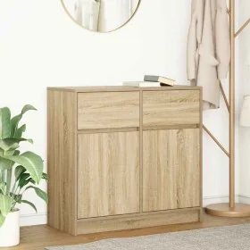 Aparador con cajón roble Sonoma 80x34x76 cm madera ingeniería de , Aparadores - Ref: Foro24-861537, Precio: 84,23 €, Descuent...