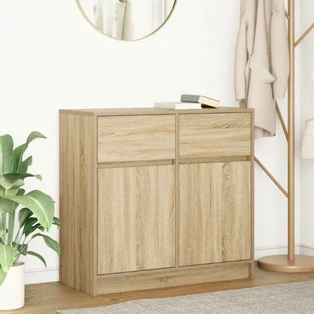 Aparador con cajón roble Sonoma 80x34x76 cm madera ingeniería de , Aparadores - Ref: Foro24-861537, Precio: 84,23 €, Descuent...