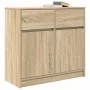 Aparador con cajón roble Sonoma 80x34x76 cm madera ingeniería de , Aparadores - Ref: Foro24-861537, Precio: 84,23 €, Descuent...