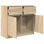 Aparador con cajón roble Sonoma 80x34x76 cm madera ingeniería de , Aparadores - Ref: Foro24-861537, Precio: 84,23 €, Descuent...