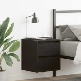 Mesillas de noche de pared 2 uds roble negro 38x34x40 cm de , Mesitas de noche - Ref: Foro24-861250, Precio: 87,80 €, Descuen...