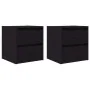 Mesillas de noche de pared 2 uds roble negro 38x34x40 cm de , Mesitas de noche - Ref: Foro24-861250, Precio: 87,80 €, Descuen...