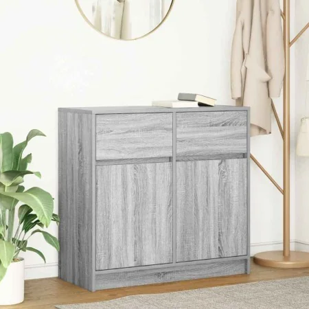 Aparador con cajón gris Sonoma 80x34x76 cm madera de ingeniería de , Aparadores - Ref: Foro24-861540, Precio: 86,62 €, Descue...