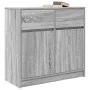 Aparador con cajón gris Sonoma 80x34x76 cm madera de ingeniería de , Aparadores - Ref: Foro24-861540, Precio: 86,62 €, Descue...